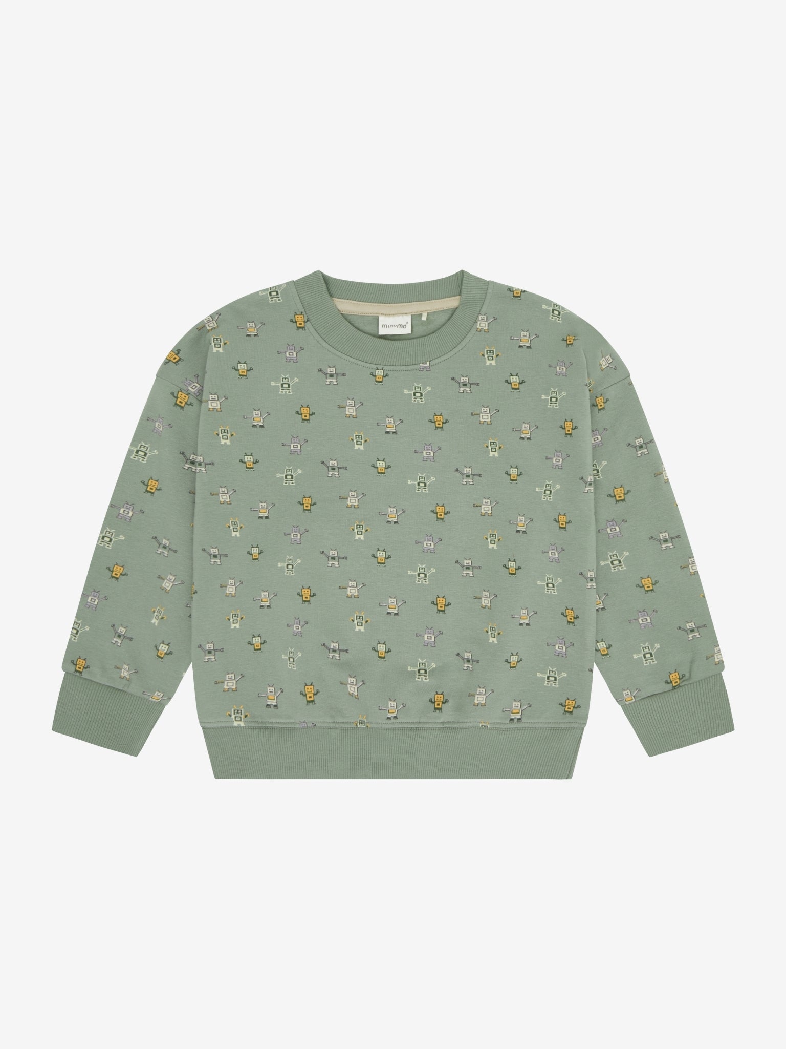 Minymo Sweatshirt Shadow Vorderansicht mit Roboterprint