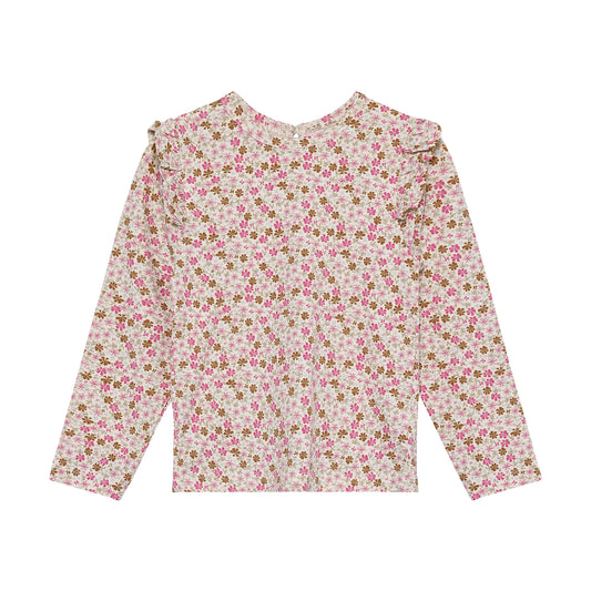 Minymo langarm T-Shirt mit Blumenprint in Rose für Kinder, Bärechind Winterthur Zürich Schweiz