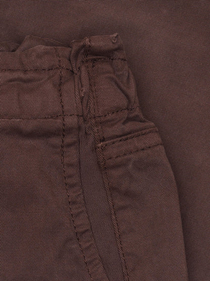 Minymo Twillhose in Huckleberry, Detailansicht Bund mit Kordelzug