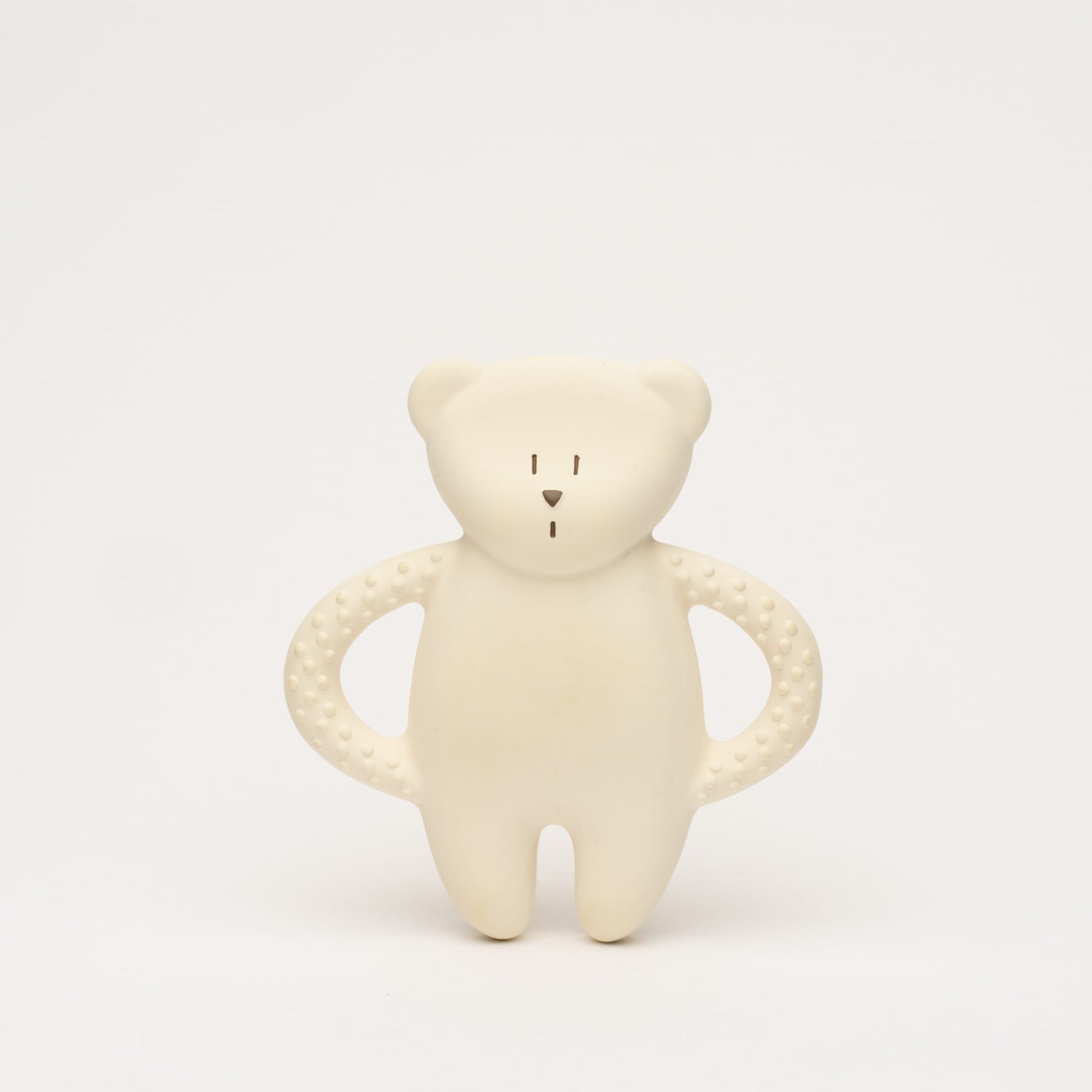 Moonie Beissring aus Naturkautschuk in der Farbe Polar – sicheres und nachhaltiges Babyspielzeug zur Linderung von Zahnungsschmerzen. Erhältlich in Winterthur, Zürich, Schweiz.
