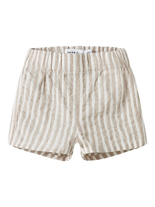 Musselin Shorts aus Baumwolle gestreift in Beige zu kaufen im Bärechind Winterthur Zürich Schweiz.