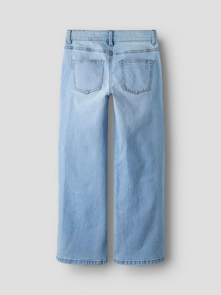 NAME IT Wide Leg Jeans für Kinder in hellblau mit Rückansicht und weiter Passform.