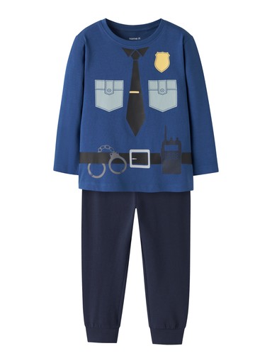 Name It Kinder Pyjama in Blau mit Polizei Uniform Print und langer Hose, im Bärechind Winterthur Schweiz
