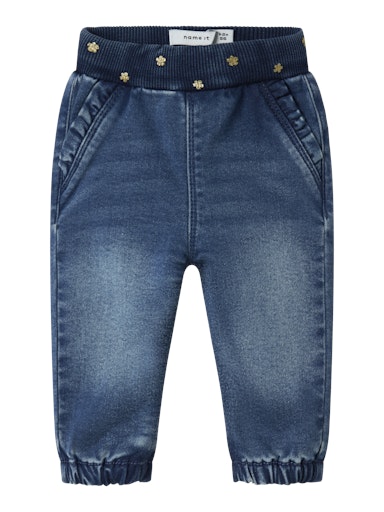 NAME IT Kinderjeans in Dunkelblau mit warmem Fleecefutter, erhältlich bei Bärechind in Winterthur, Zürich Schweiz.