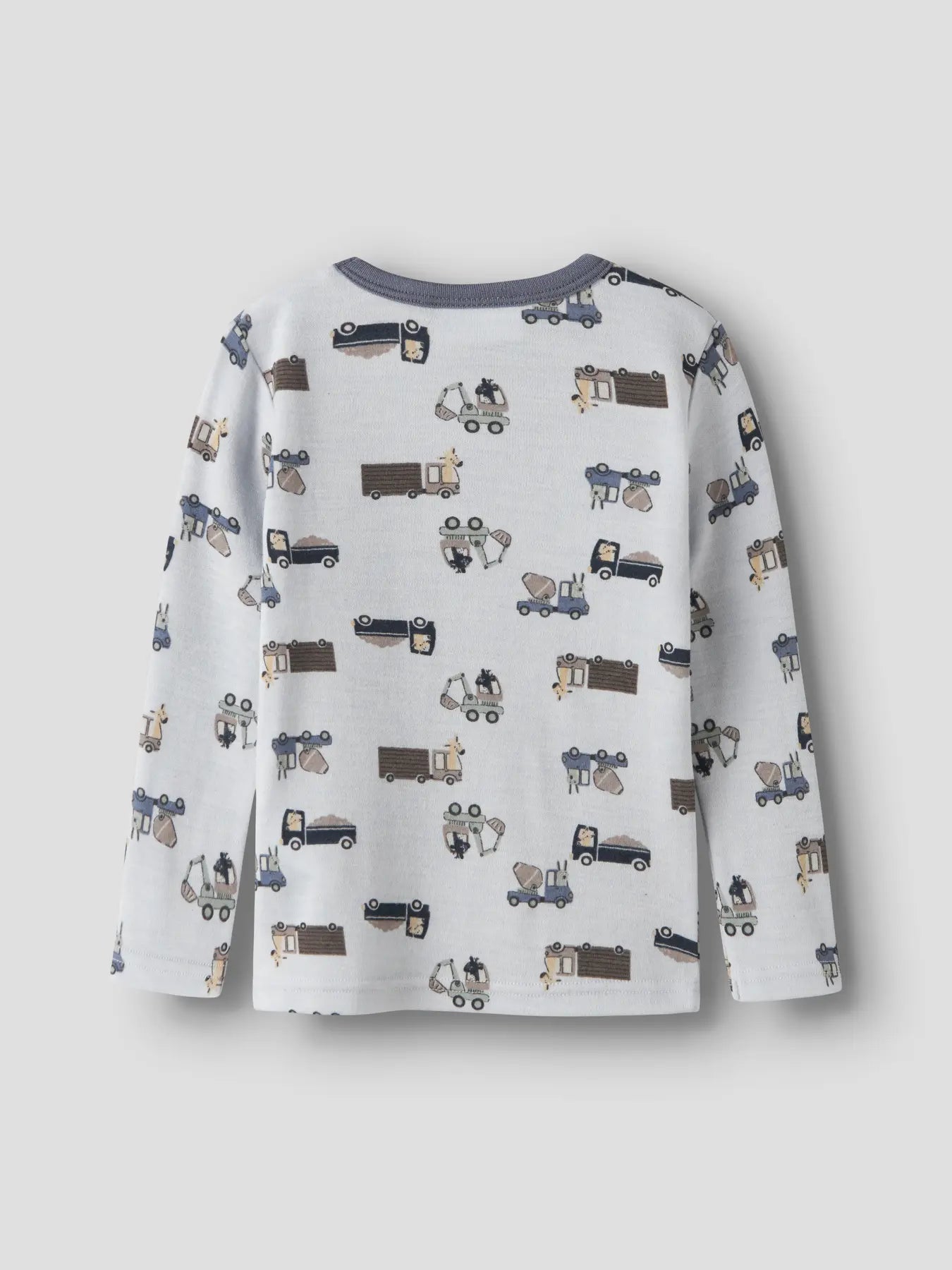 Merino Langarmshirt mit rundem Ausschnitt, Rückansicht