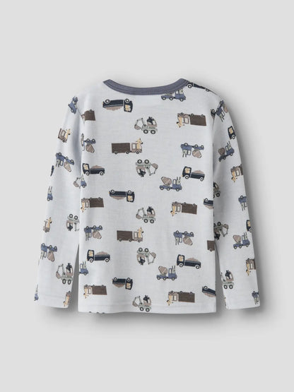 Merino Langarmshirt mit rundem Ausschnitt, Rückansicht