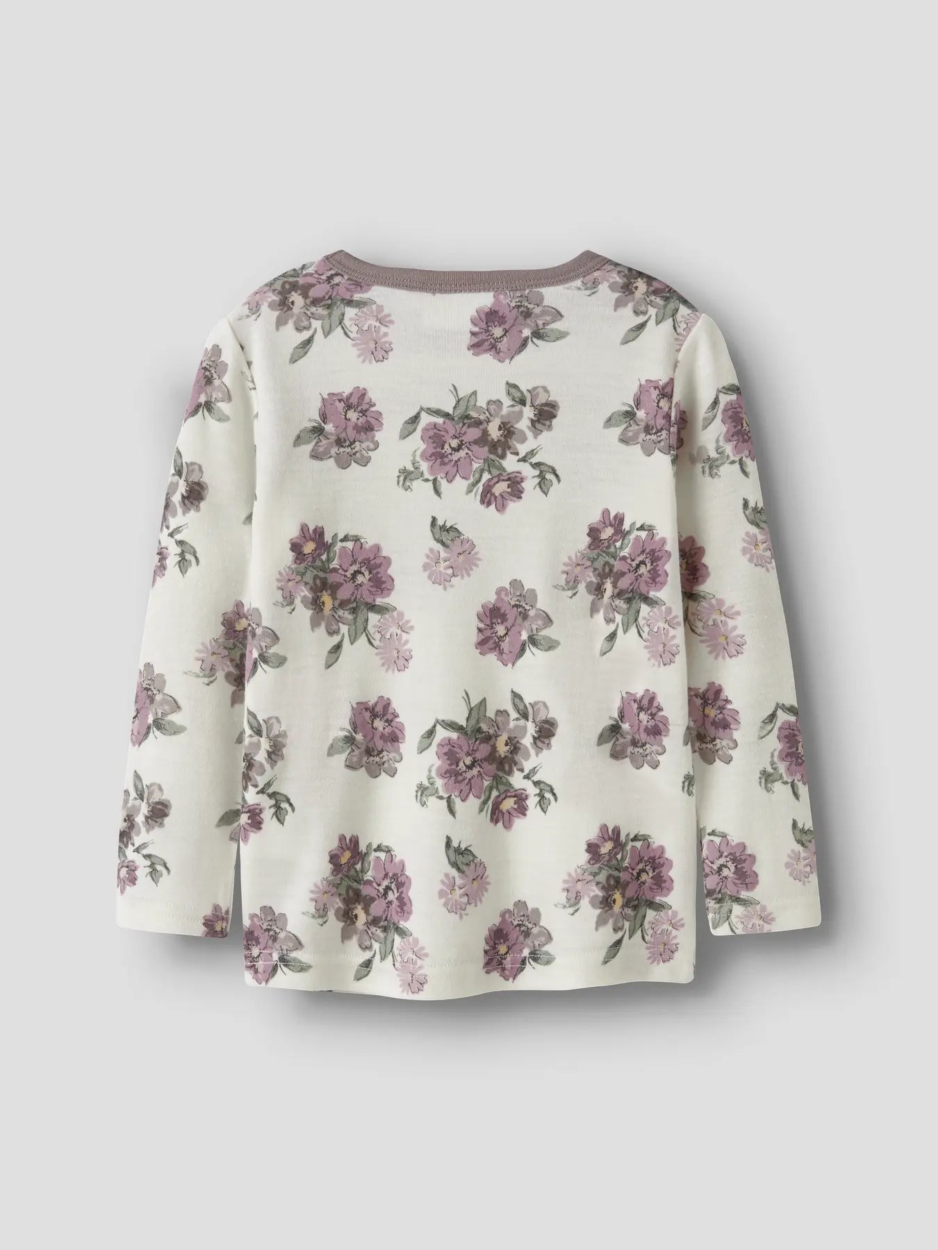 Merino Langarmshirt mit rundem Ausschnitt, Rückansicht
