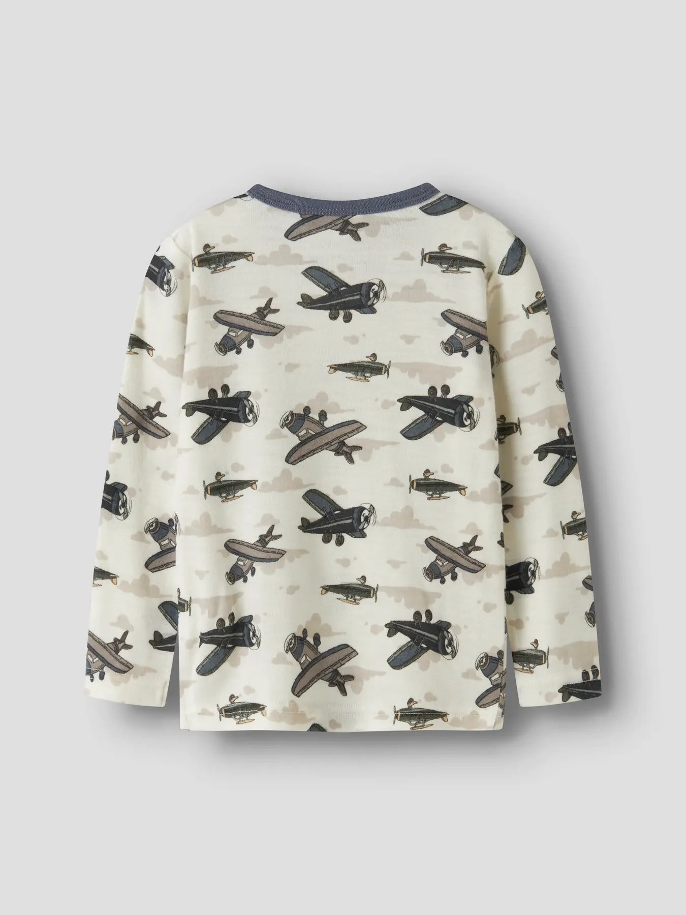 Merino Langarmshirt mit rundem Ausschnitt, Rückansicht