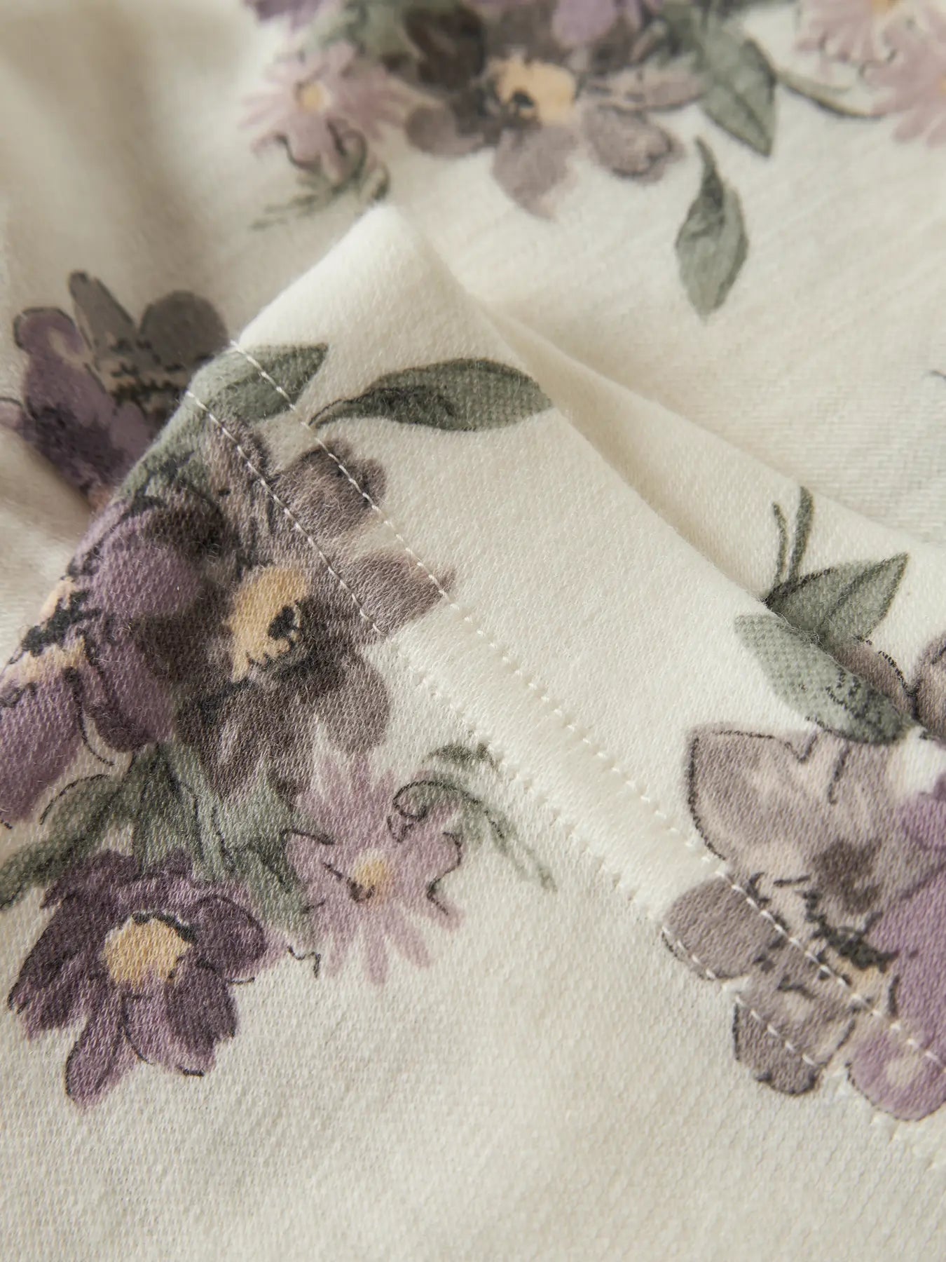 Bärechind, Name It Merino Leggings Blumenprint Snow White, Detailansicht Stoff