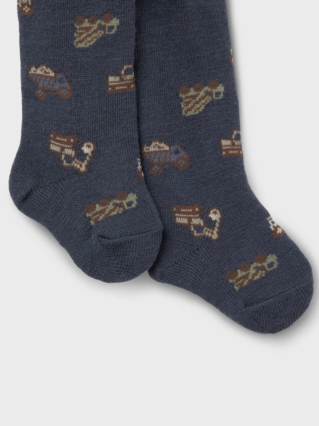 Diese Merino-Strumpfhose mit Baustellenmuster von Name it ist in Winterthur erhältlich und zeigt liebevolle Details für aktive Kleinkinder.