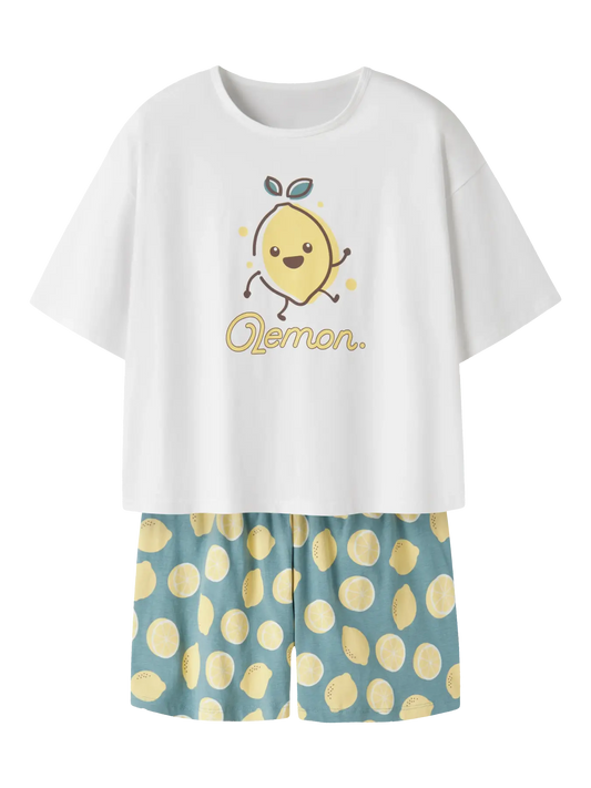 NAME IT Pyjama-Set mit Zitronenprint aus Bio-Baumwolle – nachhaltige Kindermode bei Bärechind Winterthur Zürich Schweiz