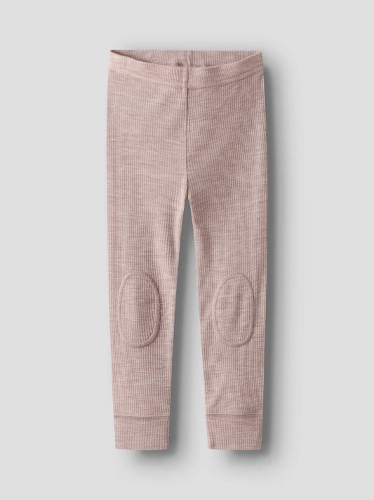 Name it Kinder-Wollleggings in Altrosa mit Kniepatches, Vorderseite – bei Bärechind in Winterthur, Zürich Schweiz kaufen.