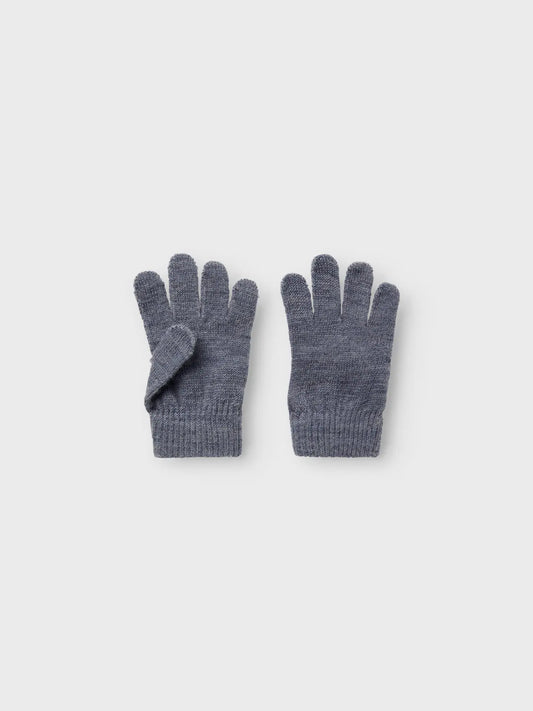 Name it Merino Fingerhandschuhe Kleinkind in grau, Vorderansicht