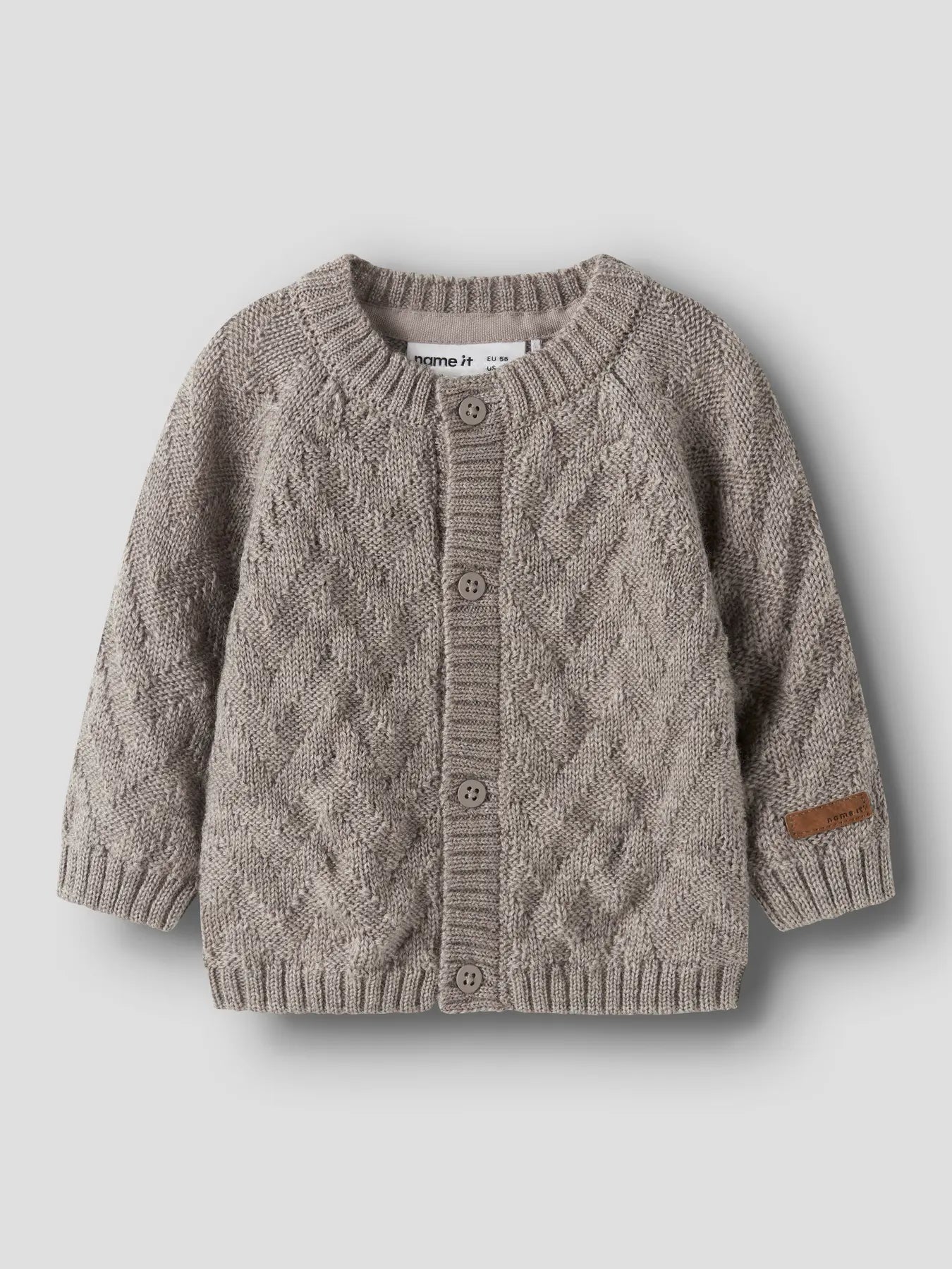 Name it Strickcardigan mit Zopfmuster in Satellite, Vorderansicht