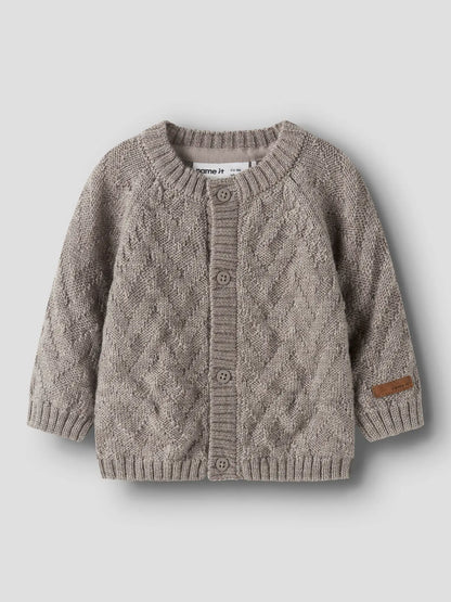 Name it Strickcardigan mit Zopfmuster in Satellite, Vorderansicht