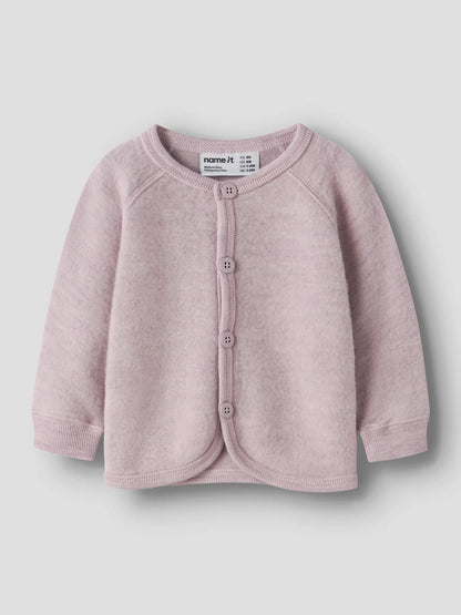 Name it Wollfleece Cardigan in Violet Ice, Vorderansicht