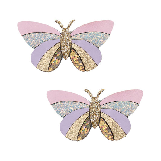 Haarspangen Schmetterling Pastell Glitzer