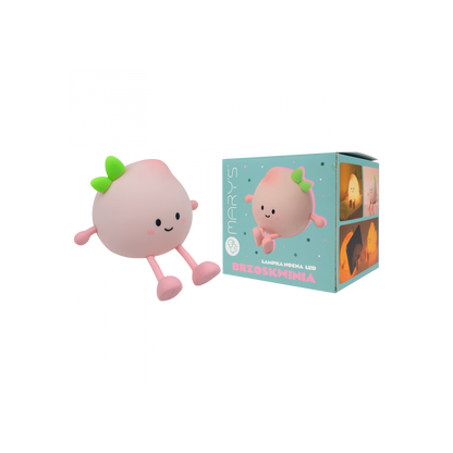 Verpackte Mary’s LED Pfirsich Lampe, nachhaltiges Kinder-Nachtlicht, erhältlich im Bärechind Winterthur Zürich Schweiz.