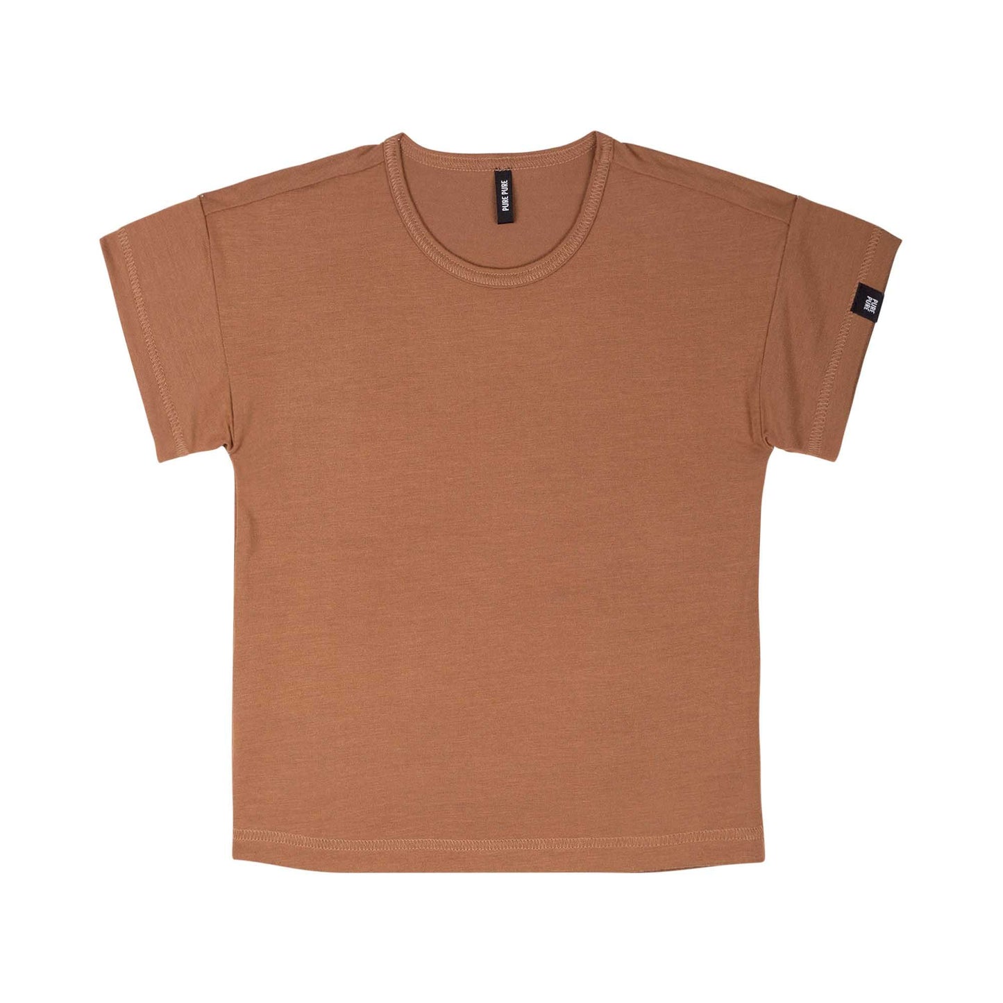 Pure Pure UV Shirt 50+ aus Tencel in Caramel für Kinder atmungsaktiv im Bärechind Winterthur Schweiz.