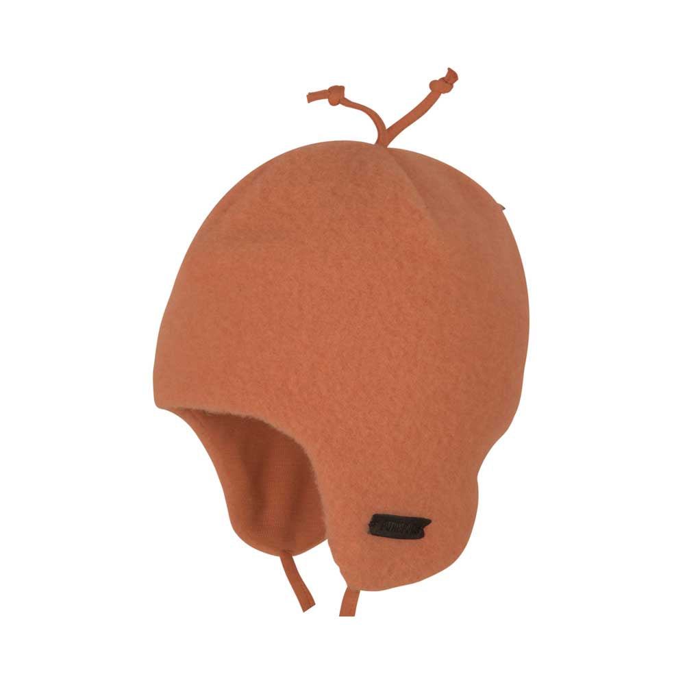 Pure Pure Wollfleece Baby-Bindemütze in Mocha bei Bärechind
