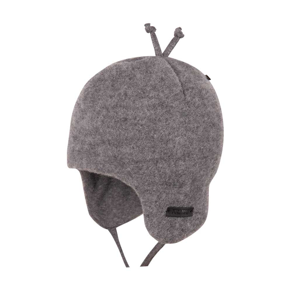 Pure Pure Wollfleece Baby-Bindemütze in Schiefer bei Bärechind