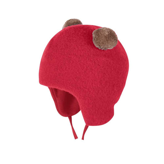 2-Bommel-Mütze Fleece in der Farbe smoke-blue von Pure Pure by Bauer – exklusiv erhältlich im Bärechind in Winterthur. Weiche Mütze aus GOTS-zertifiziertem Wollfleece mit Baumwollfutter.