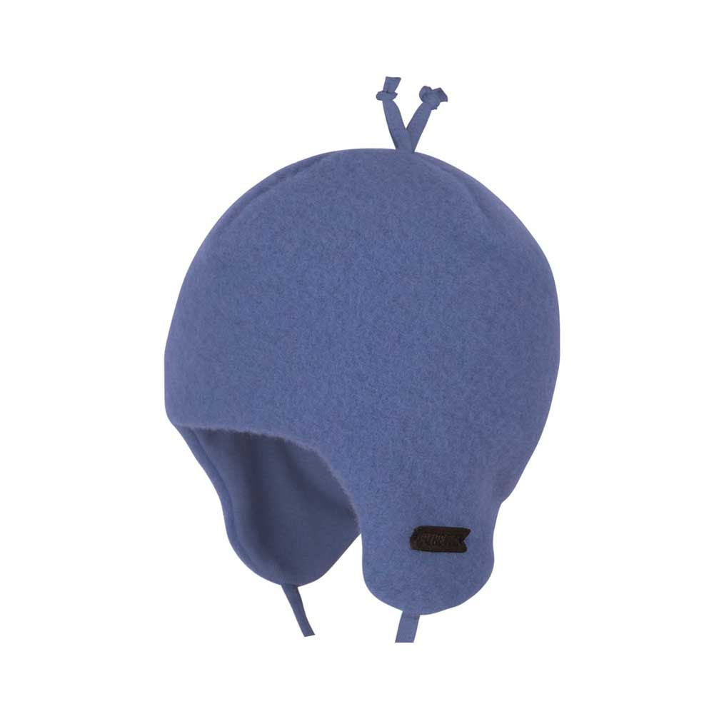 Baby-Binde Fleece in smoke-blue von Pure Pure by Bauer – erhältlich im Bärechind in Winterthur. Weiche Baby-Mütze aus GOTS-zertifiziertem Wollfleece.