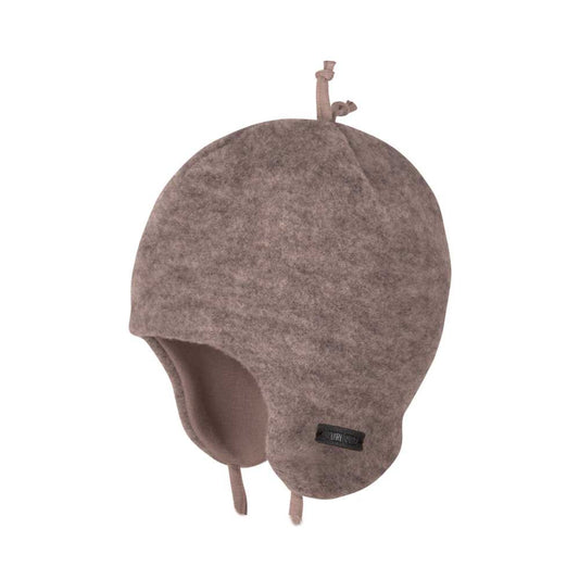 Baby-Binde Fleece in stein-grau von Pure Pure by Bauer – erhältlich im Bärechind in Winterthur. Weiche Baby-Mütze aus GOTS-zertifiziertem Wollfleece.