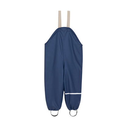 Gefütterte Regenhose CeLaVi in Dunkelblau für Kinder, Rückseite, erhältlich im Bärechind Winterthur Zürich Schweiz.