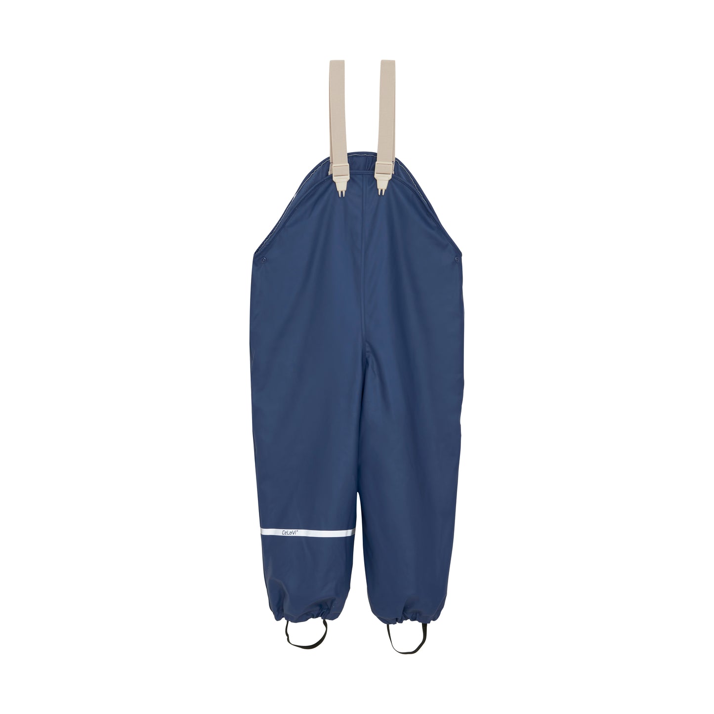 Gefütterte Regenhose CeLaVi in Dunkelblau für Kinder, Vorderseite, erhältlich im Bärechind Winterthur Zürich Schweiz.