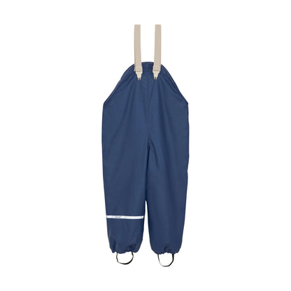 Gefütterte Regenhose CeLaVi in Dunkelblau für Kinder, Vorderseite, erhältlich im Bärechind Winterthur Zürich Schweiz.