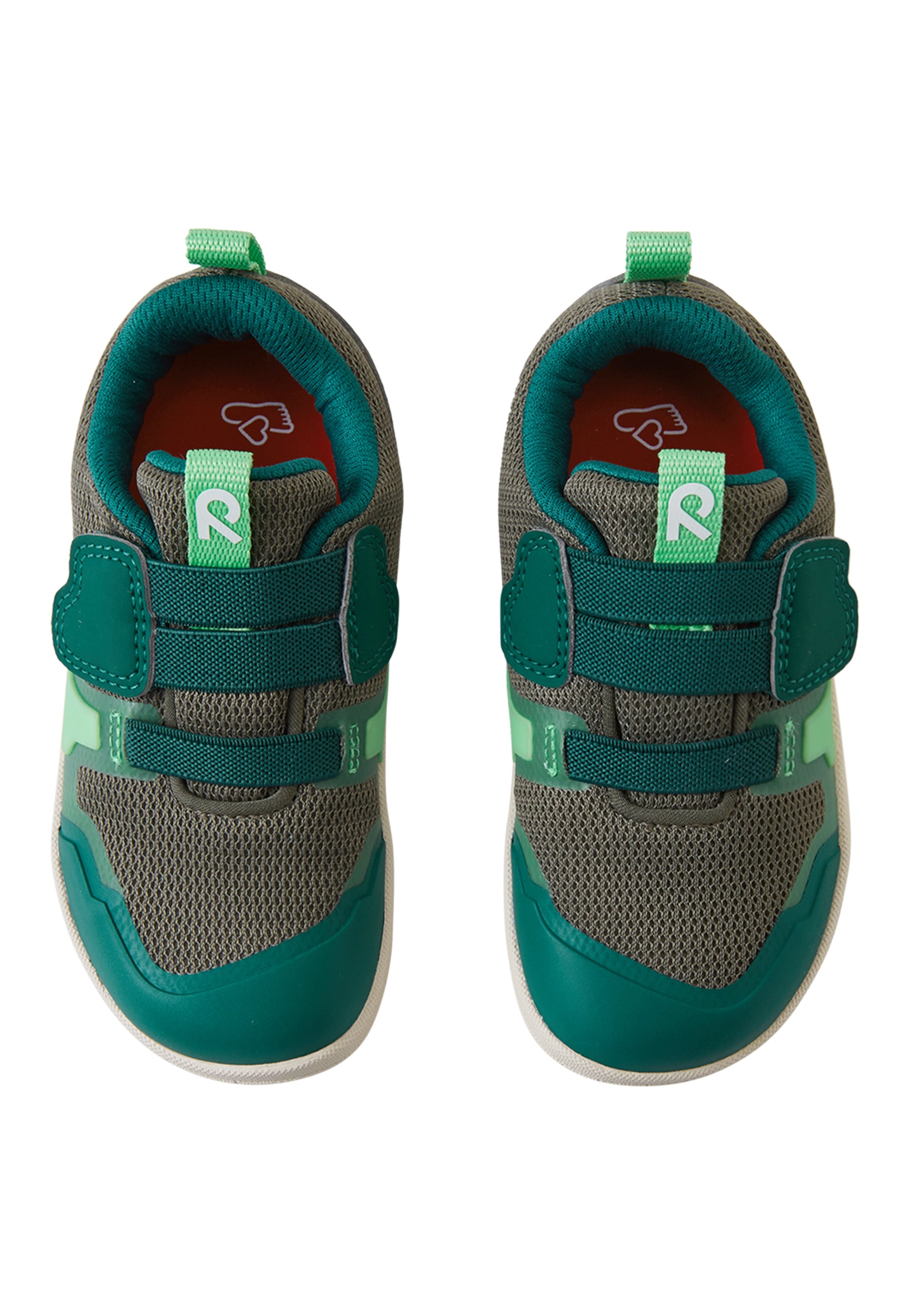 Draufsicht der ReimaTec Barfussschuhe Tepastelu für Kinder mit Klettverschluss und breiter Zehenbox