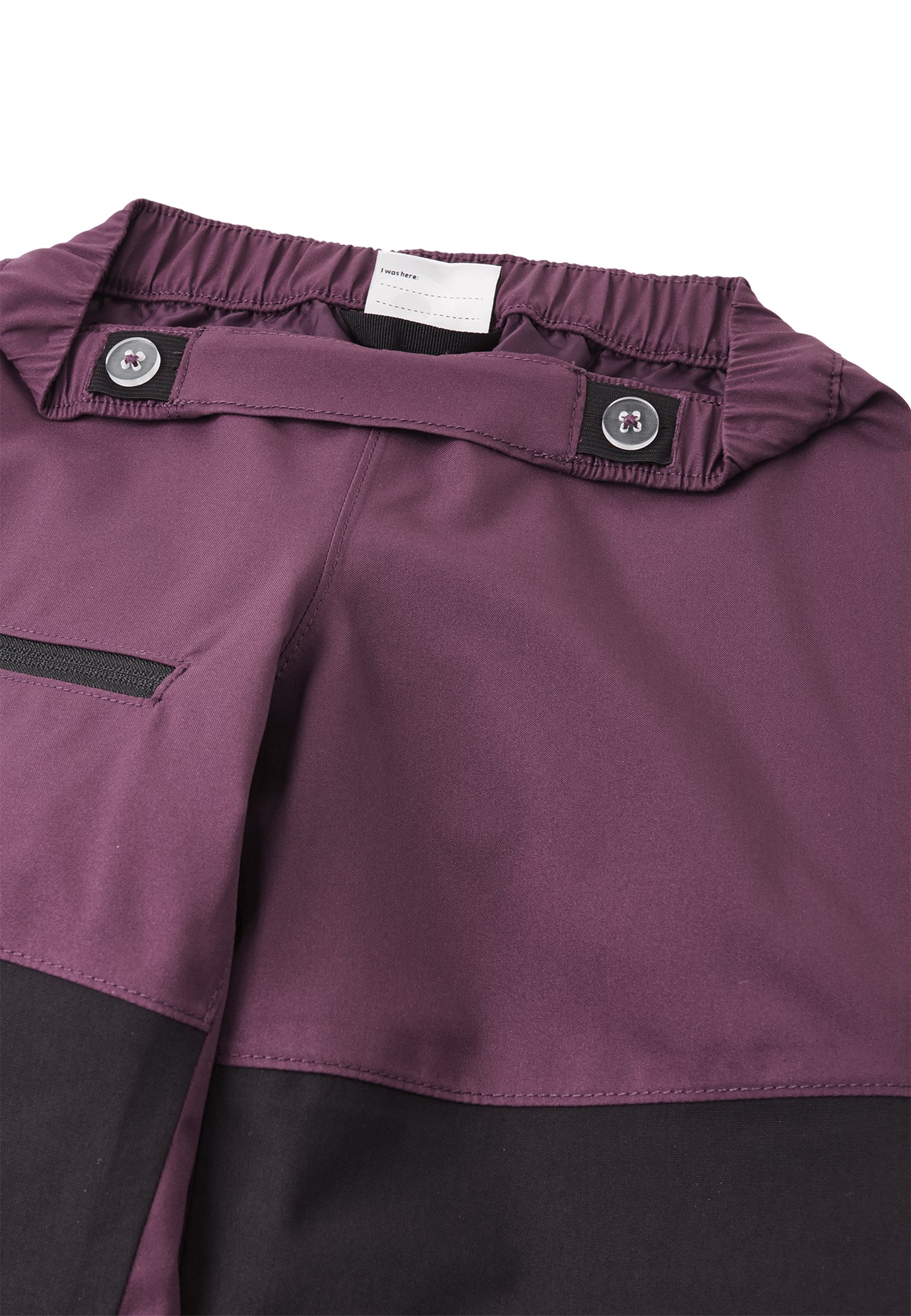 Detail elastischer Bund ReimaTec Kinderhose Samppi Deep Purple