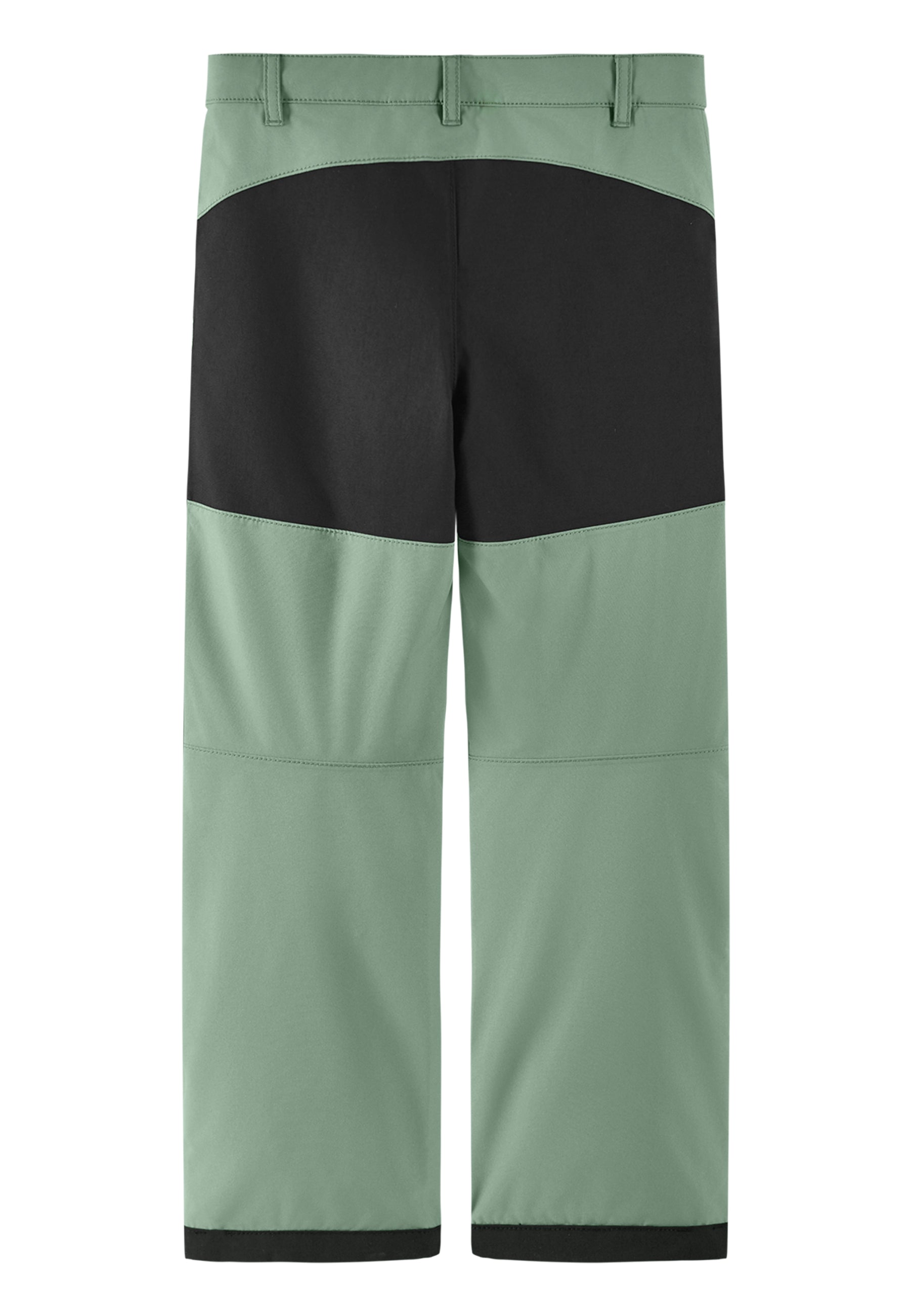 Rückansicht der ReimaTec Regenhose Sampu in Stone Green für Kinder