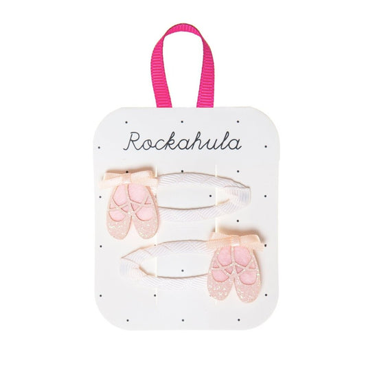 Rockahula Haarspangen mit rosa Ballettschuhen und Glitzer – erhältlich bei Bärechind in Winterthur, Zürich, Schweiz.