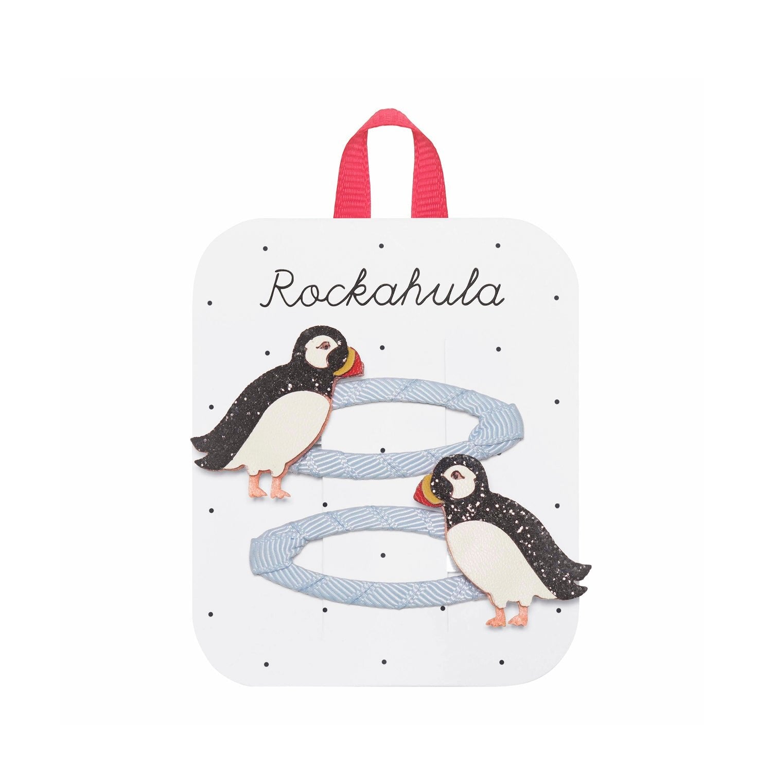 Rockahula Haarspangen mit süssen Puffins und glitzernden Details, perfekt für Kinderfrisuren