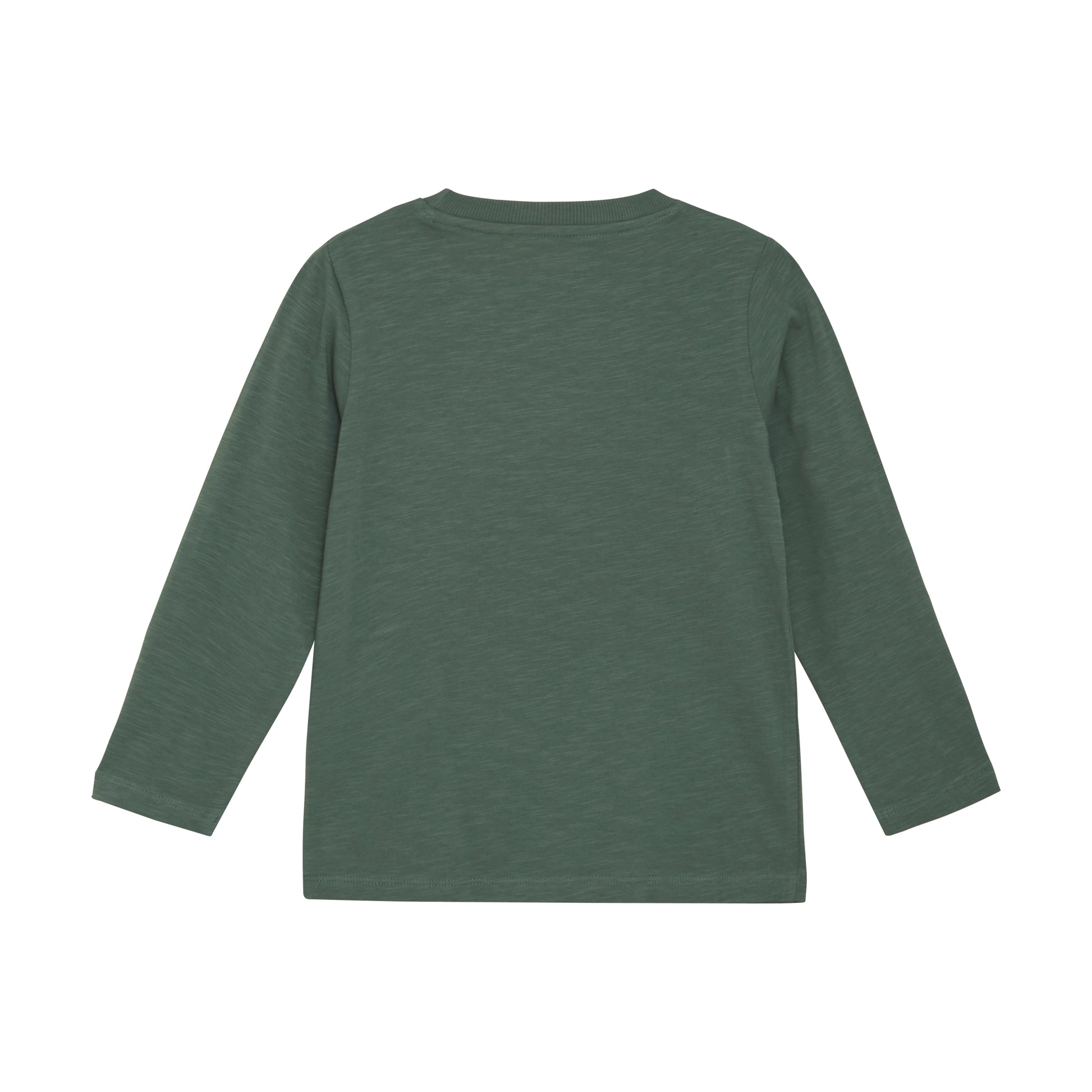 Rückseite des MINYMO Baumwollshirts in Grün – Bärechind in Winterthur, Zürich Schweiz.
