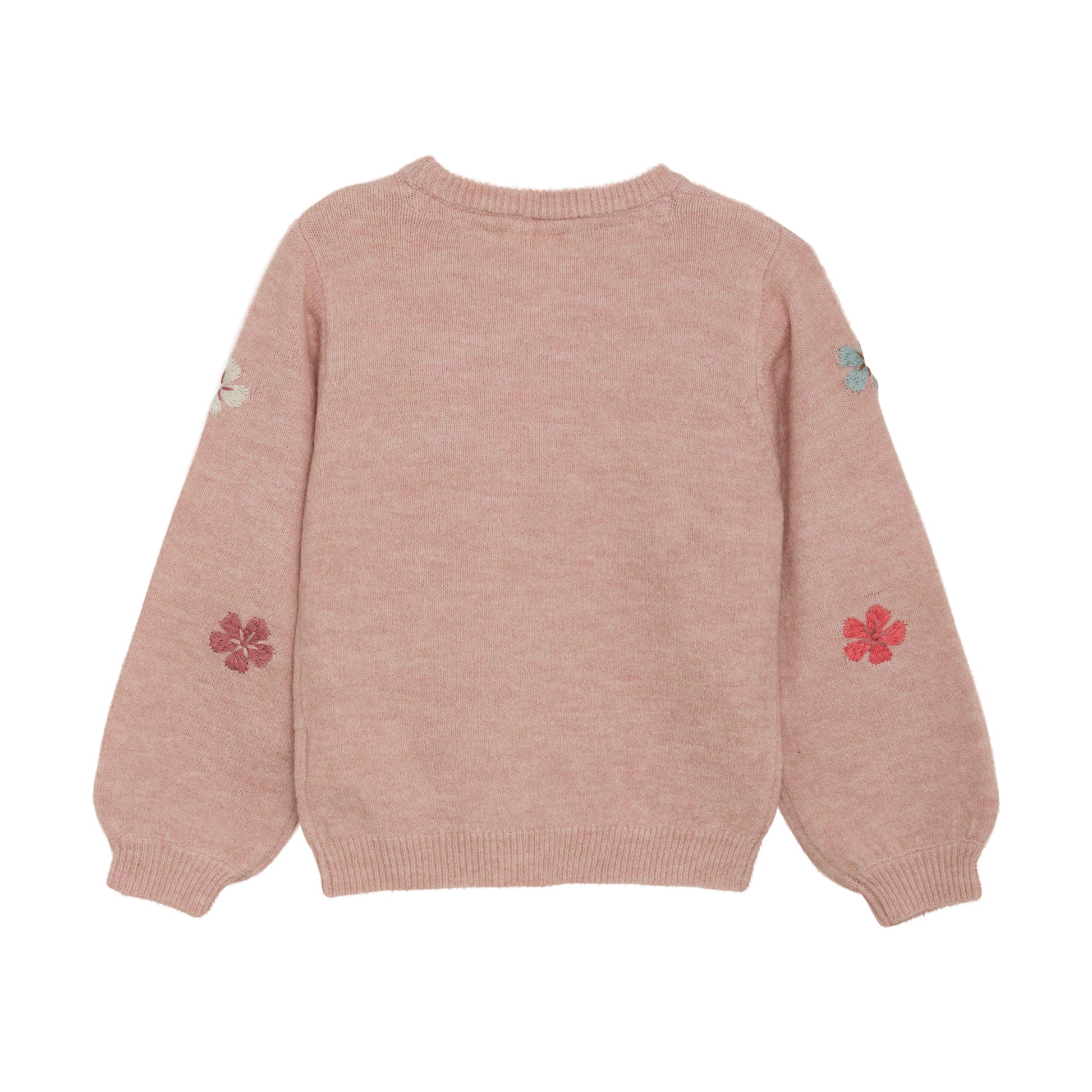 Rückseite des rosa MINYMO Pullovers mit Stickerei – Bärechind in Winterthur, Zürich Schweiz.