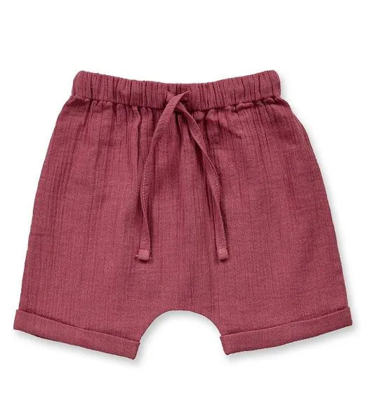 Sense Organics Charlie Baby Shorts rose brown aus Bio Baumwolle Musselin im Bärechind Kinderladen Winterthur Schweiz