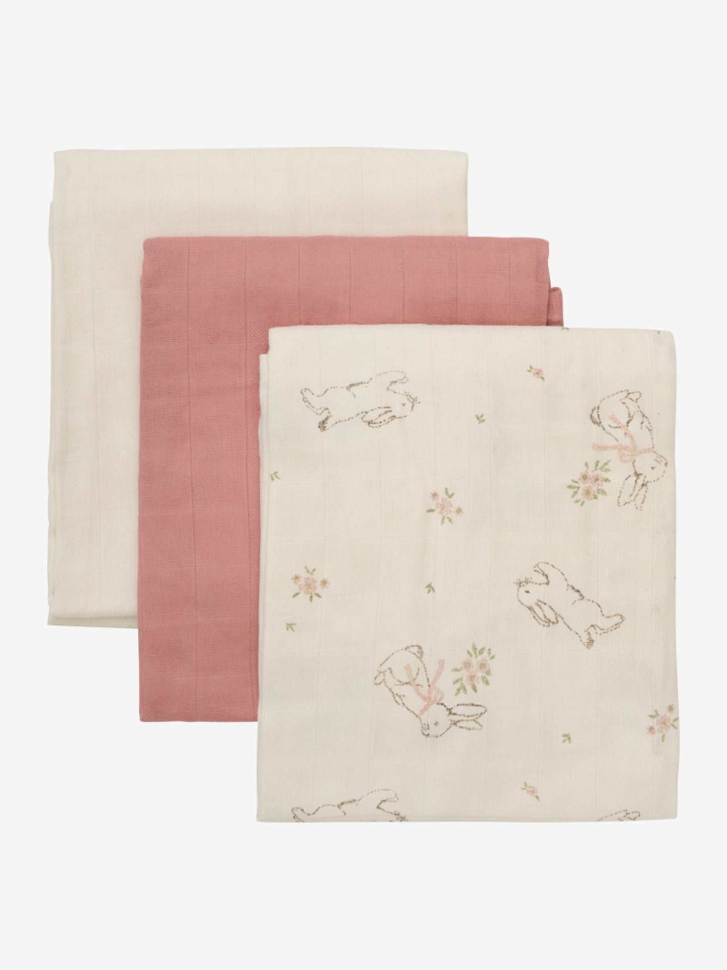 Muslin Nuschi Set - Hasen rosa