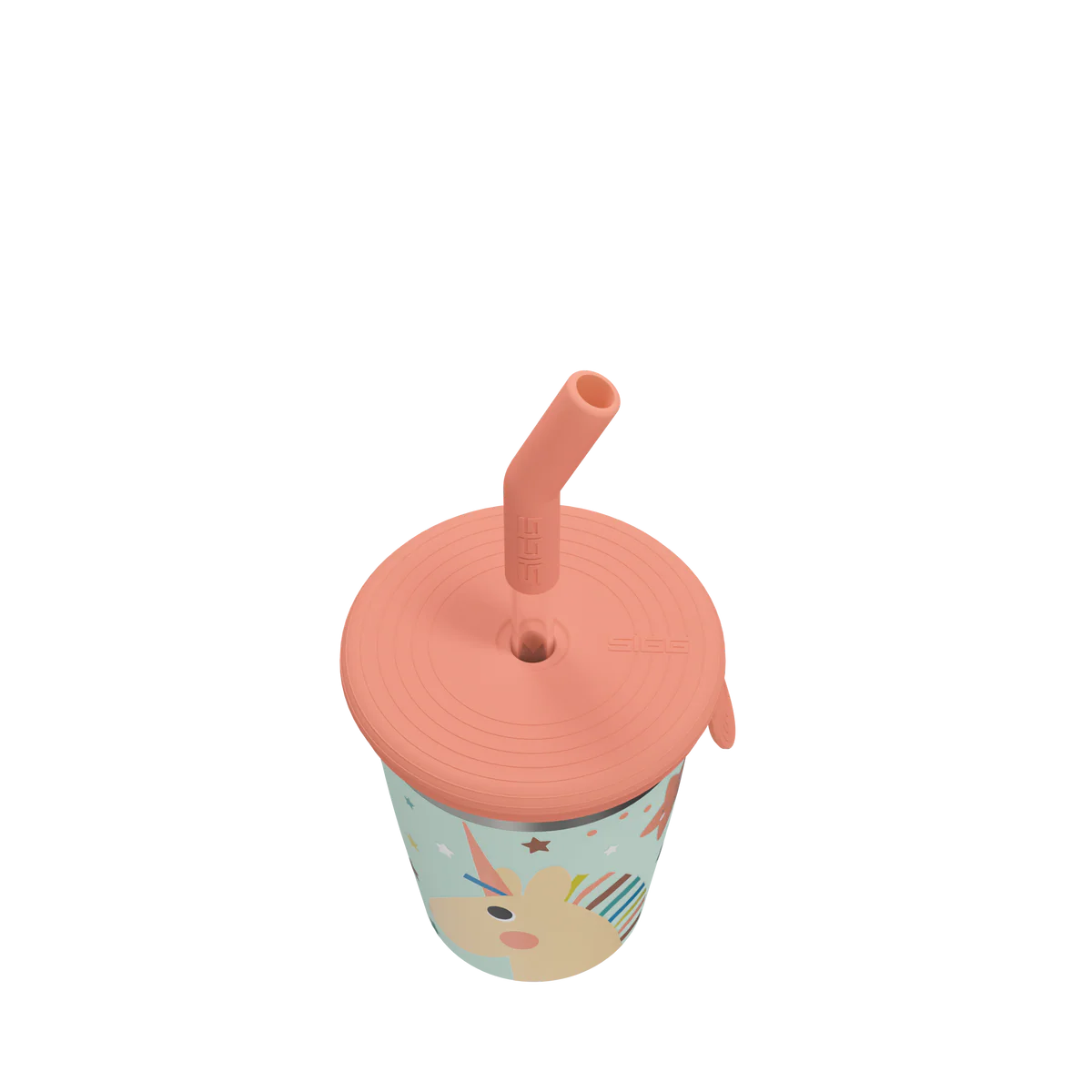 Kinderbecher von SIGG mit Einhorndesign und Trinkhalm für den Alltag von Kindern. Erhältlich im Bärechind Winterthur, Zürich, Schweiz.