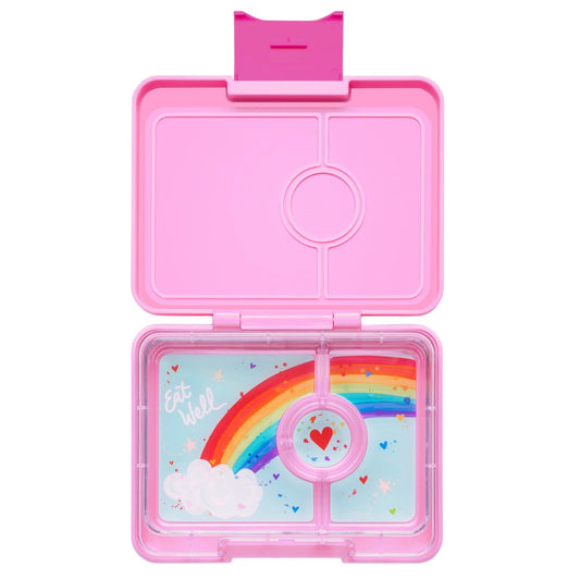 Snackbox für Kinder mit Regenbogen-Motiv – auslaufsichere Znünibox mit Fächern