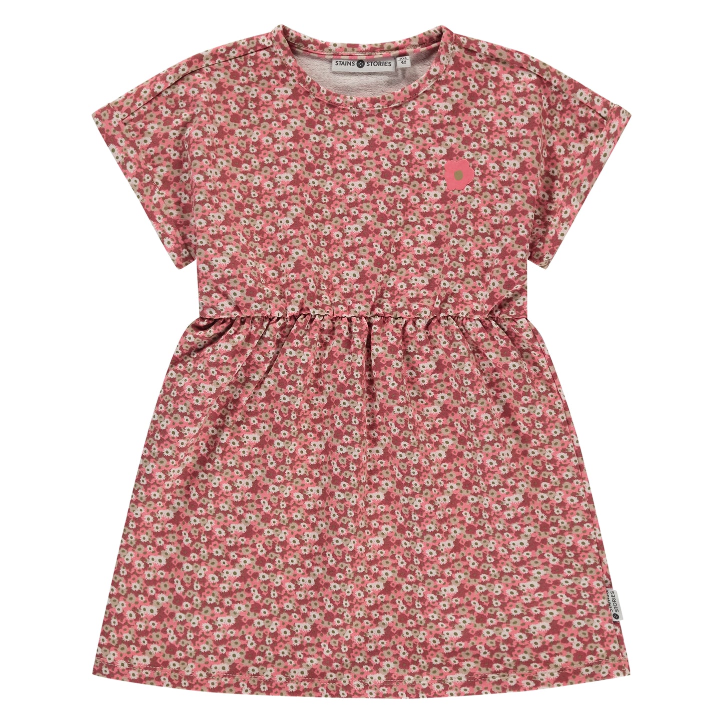 Kurzarm Kleid von Stains & Stories in Beige mit Blumenprint für Kinder im Bärechind