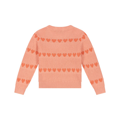 Strickpullover in Salmon aus weichem Strick, Rückansicht