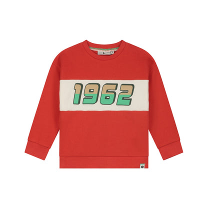 Sweatshirt mit Retro-Print in Rot, Vorderansicht