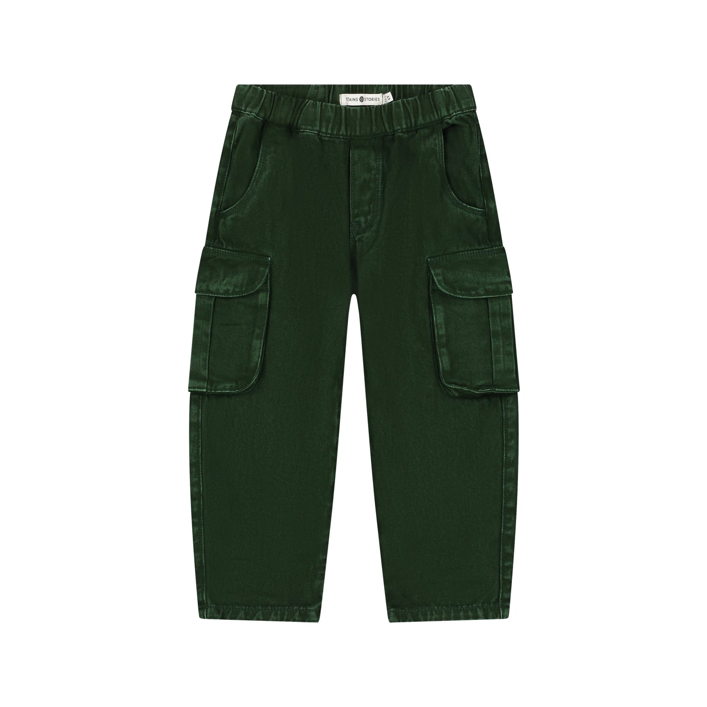 Weite Jeans in forest mit verstellbarem Bund, Vorderansicht