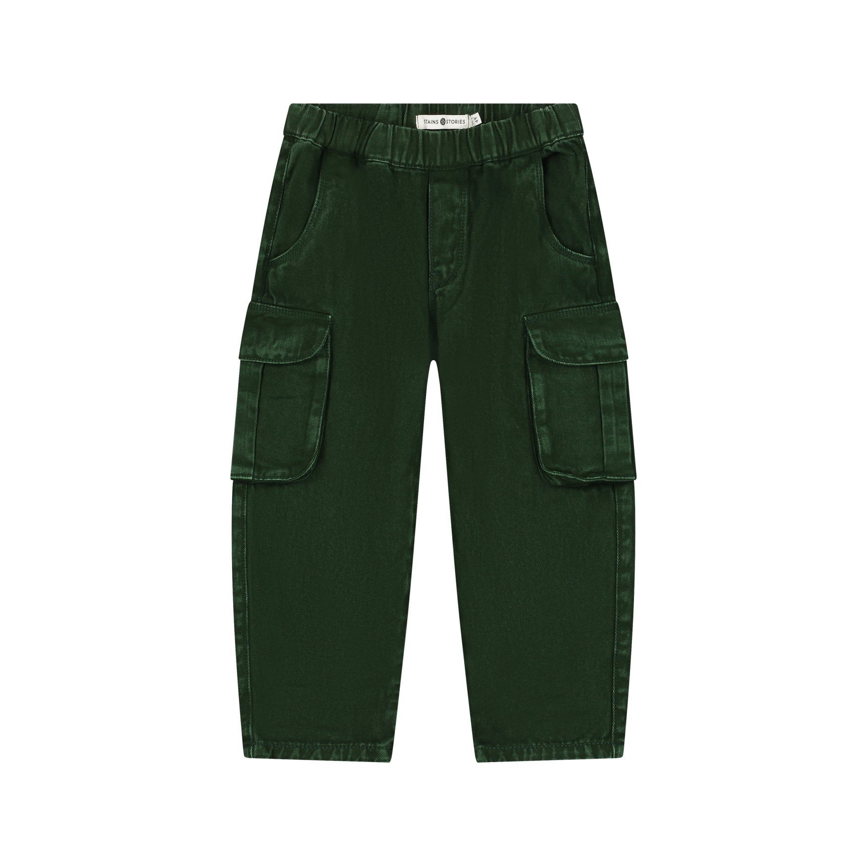Weite Jeans in forest mit verstellbarem Bund, Vorderansicht
