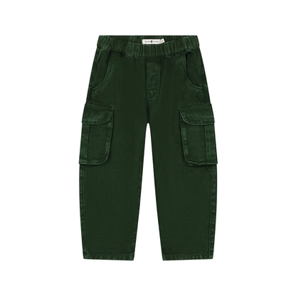 Weite Jeans in forest mit verstellbarem Bund, Vorderansicht