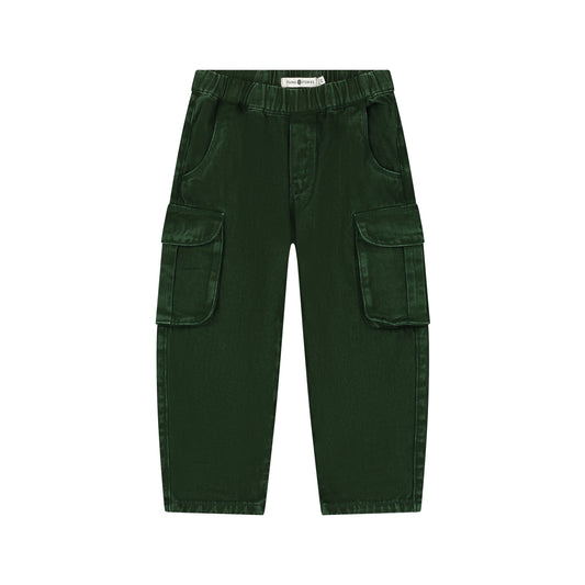 Weite Jeans in forest mit verstellbarem Bund, Vorderansicht