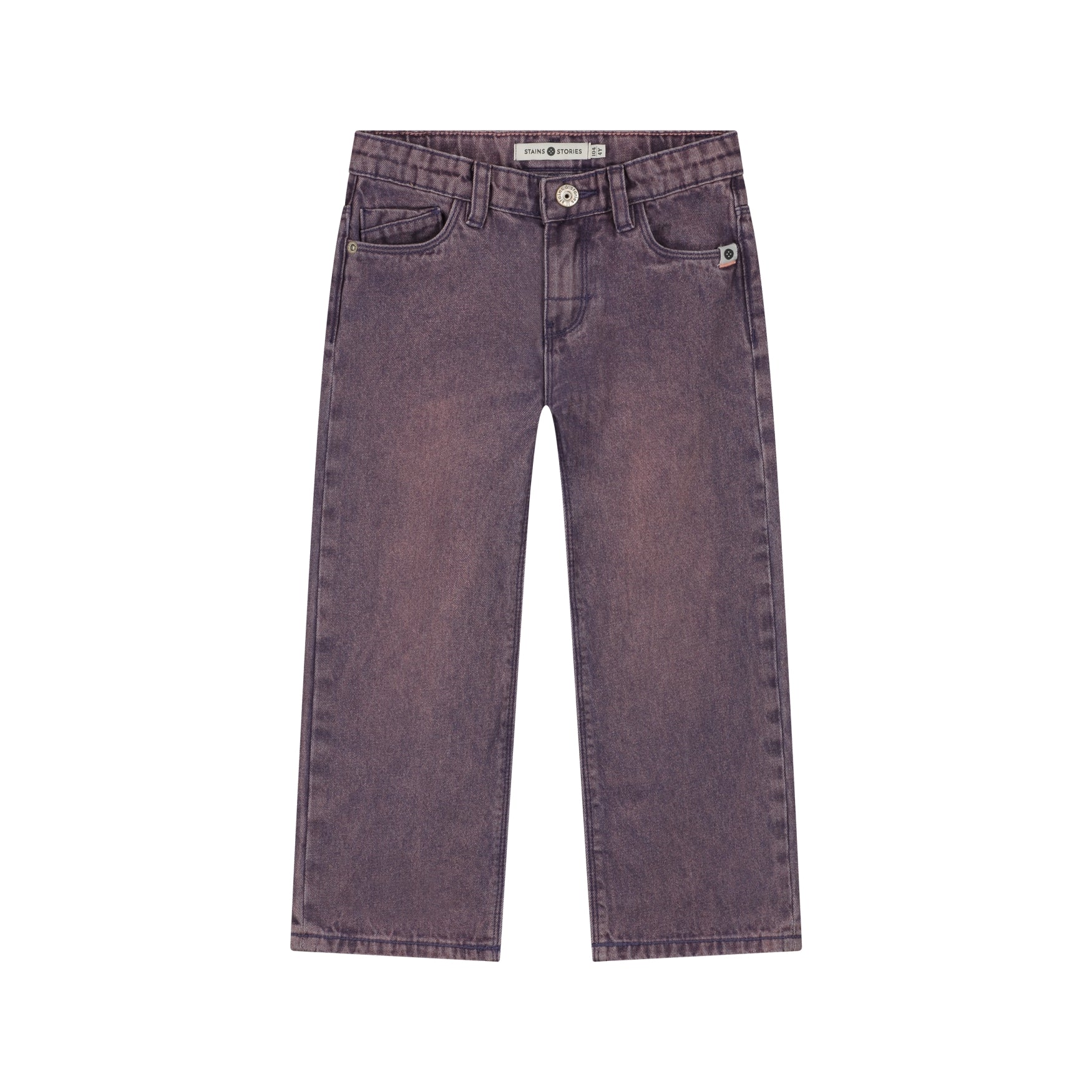 Weite Jeans in grape mit verstellbarem Bund, Vorderansicht